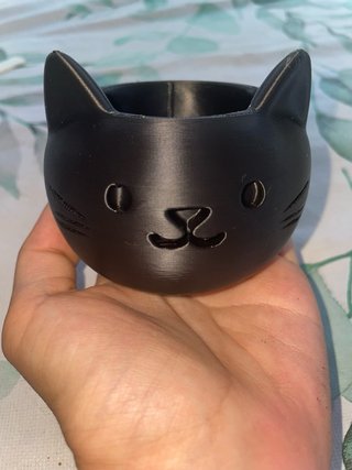 Macetas Gatito Negro y Naranja