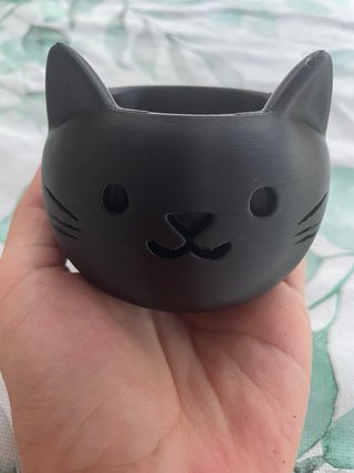 Macetas Gatito Negro y Naranja