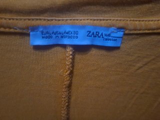 Camiseta Zara Ocre Manga Corta Talla L