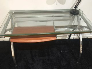 Escritorio cristal y madera