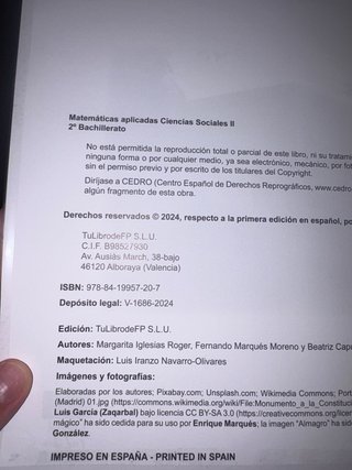 Matemáticas aplicadas a Ciencias sociales 2bach