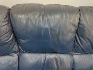 Sofá Granfort Piel Azul 4 Plazas 270cm