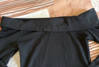 Top Stradivarius Negro Manga Larga