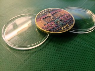 Moneda España campeona del mundo de fútbol "Guante