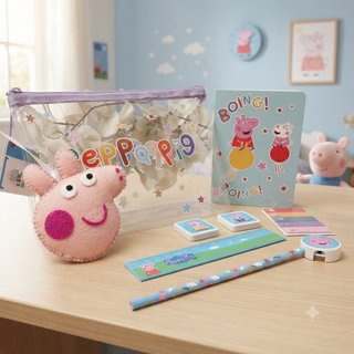 Astuccio Peppa Pig con cancelleria e ciondolo