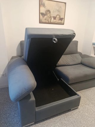 Sofá chaise longue gris