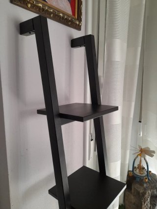 Estantería Escalera Negra Madera y Metal