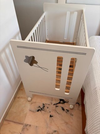 Cuna de bebé madera lacada blanco