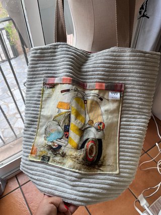Bolso de tela con estampado de Vespa