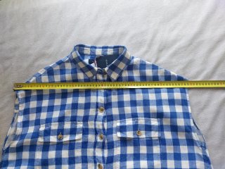 Vestido  camisero cuadros azul y blanco sin mangas