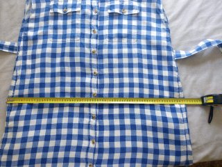 Vestido  camisero cuadros azul y blanco sin mangas
