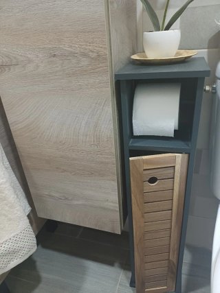 Armario baño madera y metal