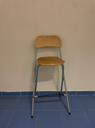 Silla alta plegable madera y metal