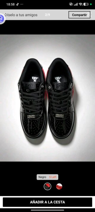 BAPE Zapatillas Negras y Rojas talla la que sea