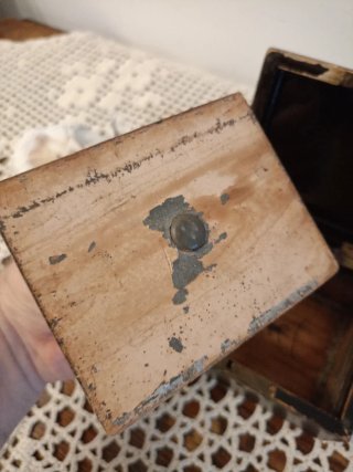 Caja de té antigua mediados siglo XIX