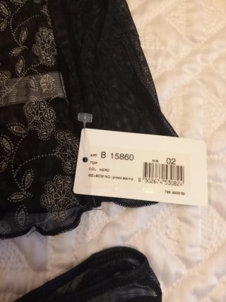 Completo intimo Bolleblu nero pizzo floreale