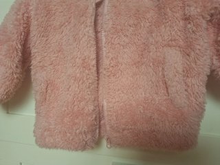 Chaqueta rosa peluche cremallera