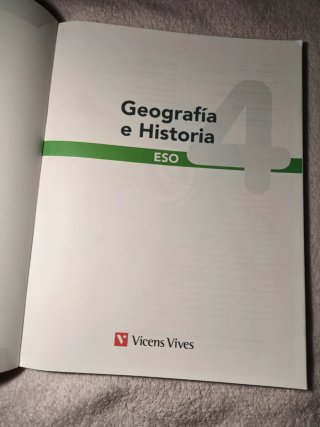 Libro escolar geografía e historia 4,eso