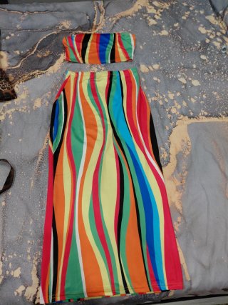 Conjunto vestido y vestido largo