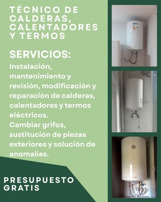 técnico de calderas, calentadores y termos