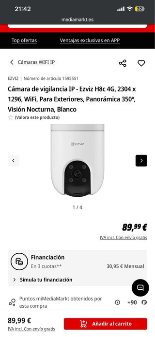 Cámara EZVIZ H8c 4G Nueva Sin estrenar