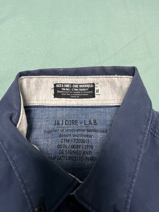Camisa Jack & Jones azul manga larga