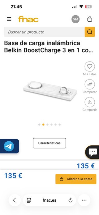 Cargador Belkin 3 en 1 Magsafe