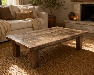 Mesa de centro rústica de madera de mobila