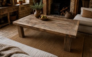 Mesa de centro rústica de madera de mobila