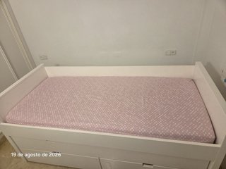 Cama nido blanca con cajones y colchones viscoelás