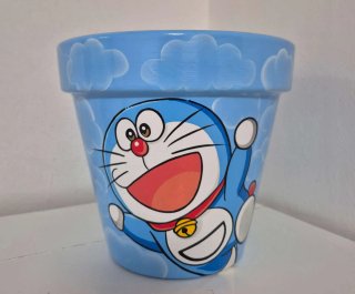Macetas pintadas a mano Doraemon 19x18x11cm