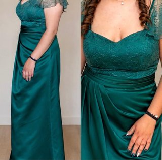 Vestido elegante verde fiesta boda