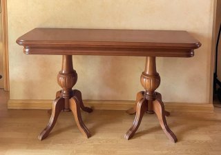 Mesa de comedor extensible de madera de nogal