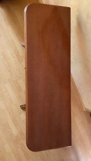 Mesa de comedor extensible de madera de nogal
