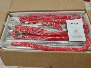 8 Postes Acero Inoxidable con Cuerda Roja