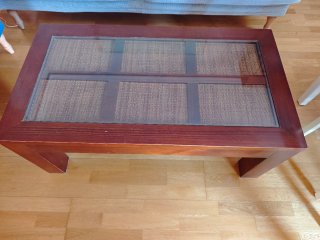 Mesa de centro madera y cristal