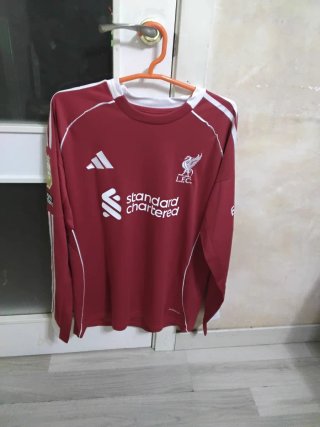 Camiseta Liverpool Adidas Manga Larga Roja