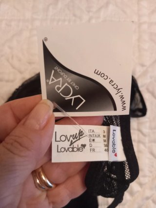 Perizoma donna pizzo nero Lovable taglia IT. 3