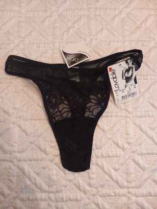 Perizoma donna pizzo nero Lovable taglia IT. 3