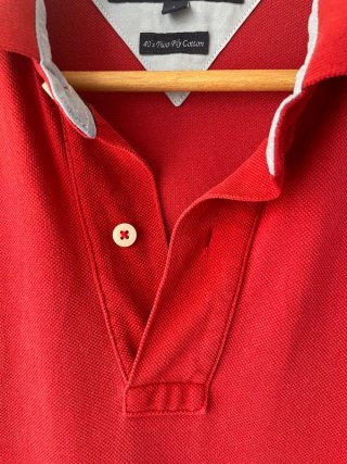 Tommy Hilfiger polo camiseta rojo talla L #C001
