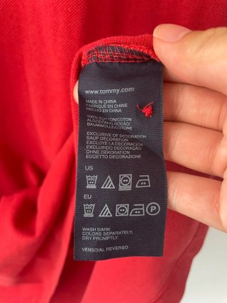 Tommy Hilfiger polo camiseta rojo talla L #C001