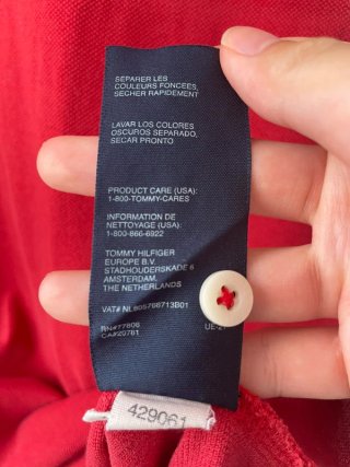Tommy Hilfiger polo camiseta rojo talla L #C001