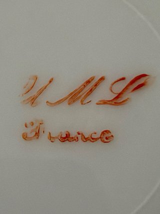 Plato porcelana francés UML flores