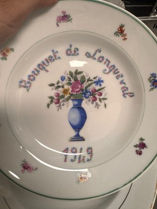Plato porcelana francés UML flores