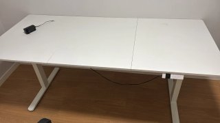 Mesa escritorio elevable blanca