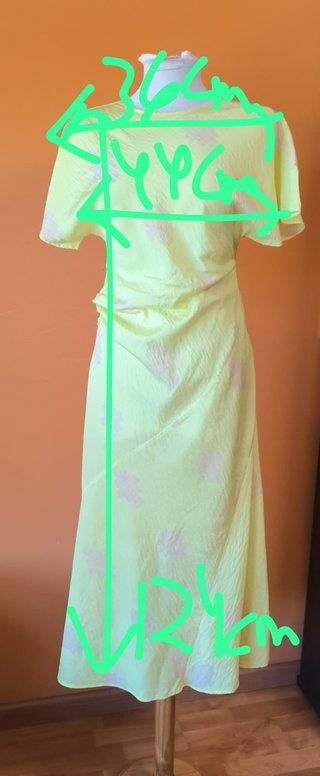 Vestido Midi Amarillo Estampado Parfois Talla S