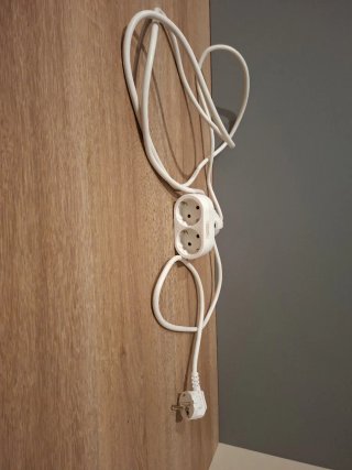 Regleta alargador doble enchufe blanco
