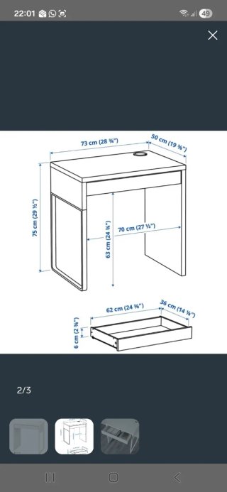 Mesa de estudio blanca