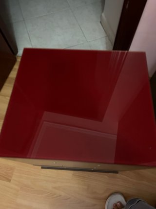 Mesita de noche madera y cristal
