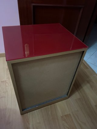 Mesita de noche madera y cristal